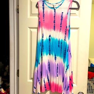 Tie Dye Tank Dress with Pockets